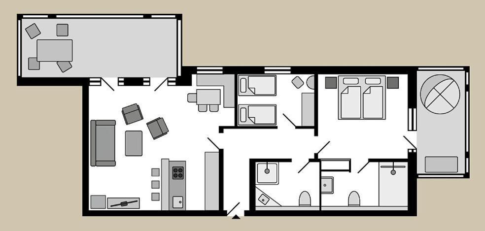 Strandvillen - Mit 2 Schlafzimmern Und Balkon Sv 756 Apartment *